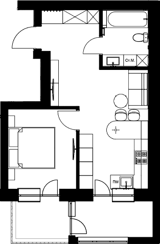 Планування квартири, 50.20 м²